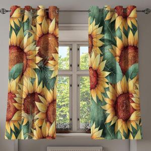 Ambesonne Floral Grommet Curtain, Neutral Pastel Grunge Abstract Pattern with Blossoming Lily Flowers, Decorative Single Panel Drapes for Bedroom Living Room, 50″ x 72″, Dark Tan and Slate Blue(Laurel Green Burnt Orange)