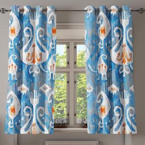 Ambesonne Floral Grommet Curtain, Neutral Pastel Grunge Abstract Pattern with Blossoming Lily Flowers, Decorative Single Panel Drapes for Bedroom Living Room, 50″ x 72″, Dark Tan and Slate Blue(Sky Blue Orange White)