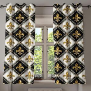 Ambesonne Floral Grommet Curtain, Neutral Pastel Grunge Abstract Pattern with Blossoming Lily Flowers, Decorative Single Panel Drapes for Bedroom Living Room, 50″ x 72″, Dark Tan and Slate Blue(Dark Mustard Black White)