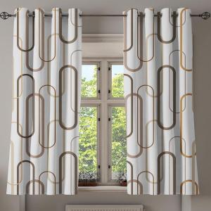 Ambesonne Floral Grommet Curtain, Neutral Pastel Grunge Abstract Pattern with Blossoming Lily Flowers, Decorative Single Panel Drapes for Bedroom Living Room, 50″ x 72″, Dark Tan and Slate Blue(Taupe Tan Coconut)