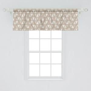 Ambesonne Geometric Window Valance, Modern Neutral Style Pattern of Abstract Ornamental Triangles Print, Curtain Valance for Kitchen Bedroom Decor with Rod Pocket, 42″ x 18″, Pale Sepia and White