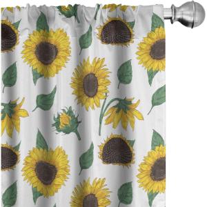 Ambesonne Mexican Window Curtains Pack of 2, Colorful Nature Inspired Pattern Birds Flowers Leaves and Dots Creativity, Lightweight Set with Rod Pocket, 4 Panels of – 28″ x 84″, Red Cream(Green Brown)