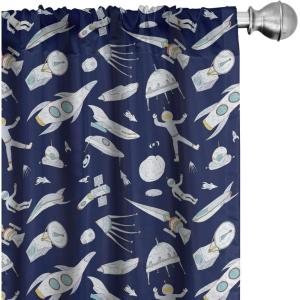 Ambesonne Mexican Window Curtains Pack of 2, Colorful Nature Inspired Pattern Birds Flowers Leaves and Dots Creativity, Lightweight Set with Rod Pocket, 4 Panels of – 28″ x 84″, Red Cream(Indigo White)
