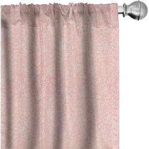 Ambesonne Mexican Window Curtains Pack of 2, Colorful Nature Inspired Pattern Birds Flowers Leaves and Dots Creativity, Lightweight Set with Rod Pocket, 4 Panels of – 28″ x 84″, Red Cream(White and Coral)