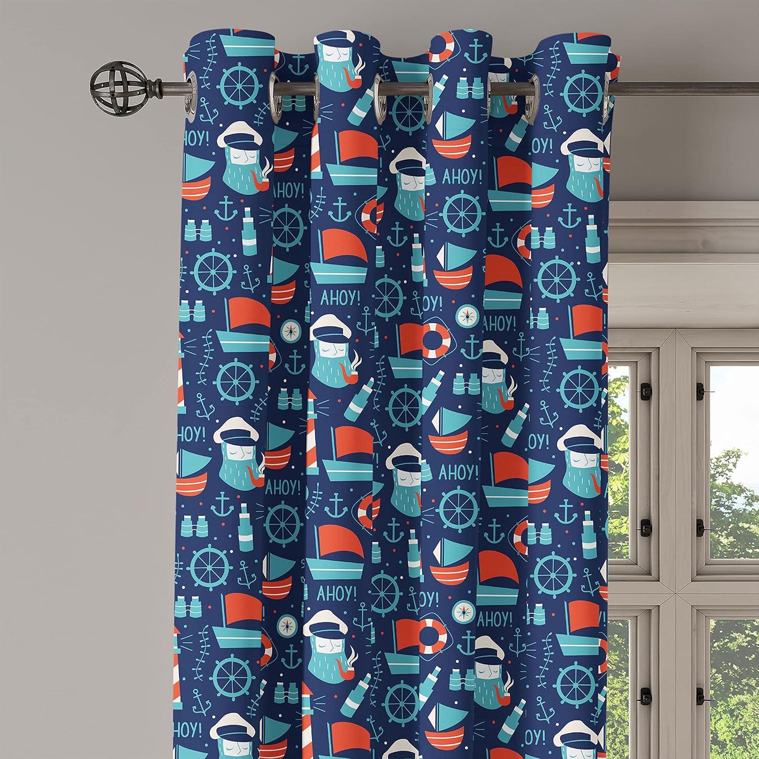 imageAmbesonne Retro Grommet Curtain Abstract Ornament with Vertical Wavy Lines Curvy Old Fashioned Geometrical Tile Decorative 2Panel Window Drapes for Bedroom Living Room 50quot x 96quot Taupe and BeigeVermilion Pale Blue
