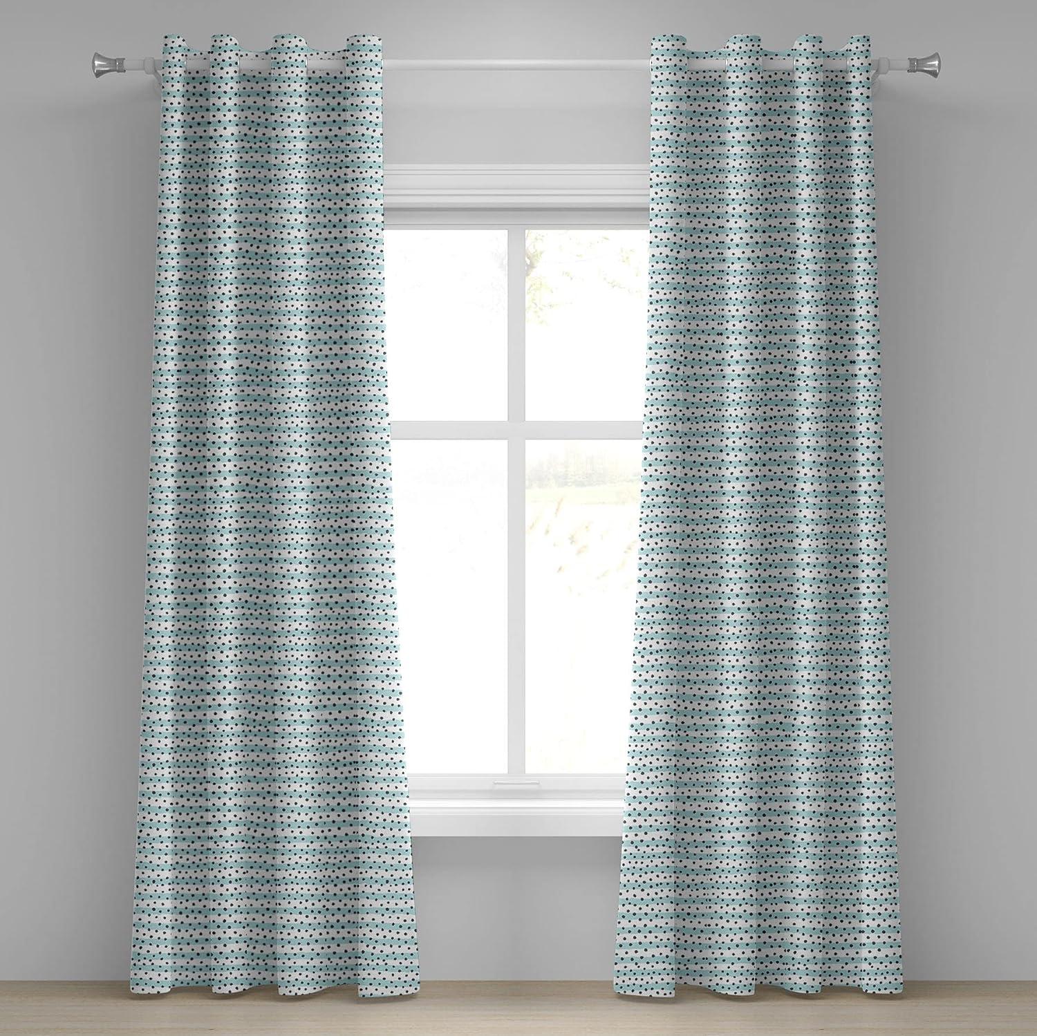 imageAmbesonne Retro Grommet Curtain Abstract Ornament with Vertical Wavy Lines Curvy Old Fashioned Geometrical Tile Decorative 2Panel Window Drapes for Bedroom Living Room 50quot x 96quot Taupe and BeigeCharcoal Grey Pale Blue