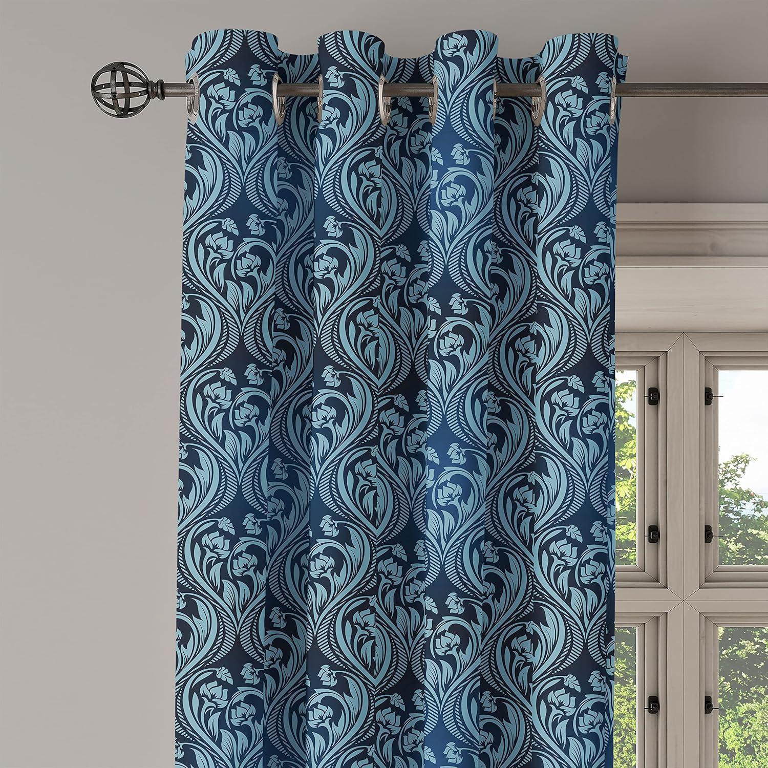 imageAmbesonne Retro Grommet Curtain Abstract Ornament with Vertical Wavy Lines Curvy Old Fashioned Geometrical Tile Decorative 2Panel Window Drapes for Bedroom Living Room 50quot x 96quot Taupe and BeigeDark Blue and Pale Blue