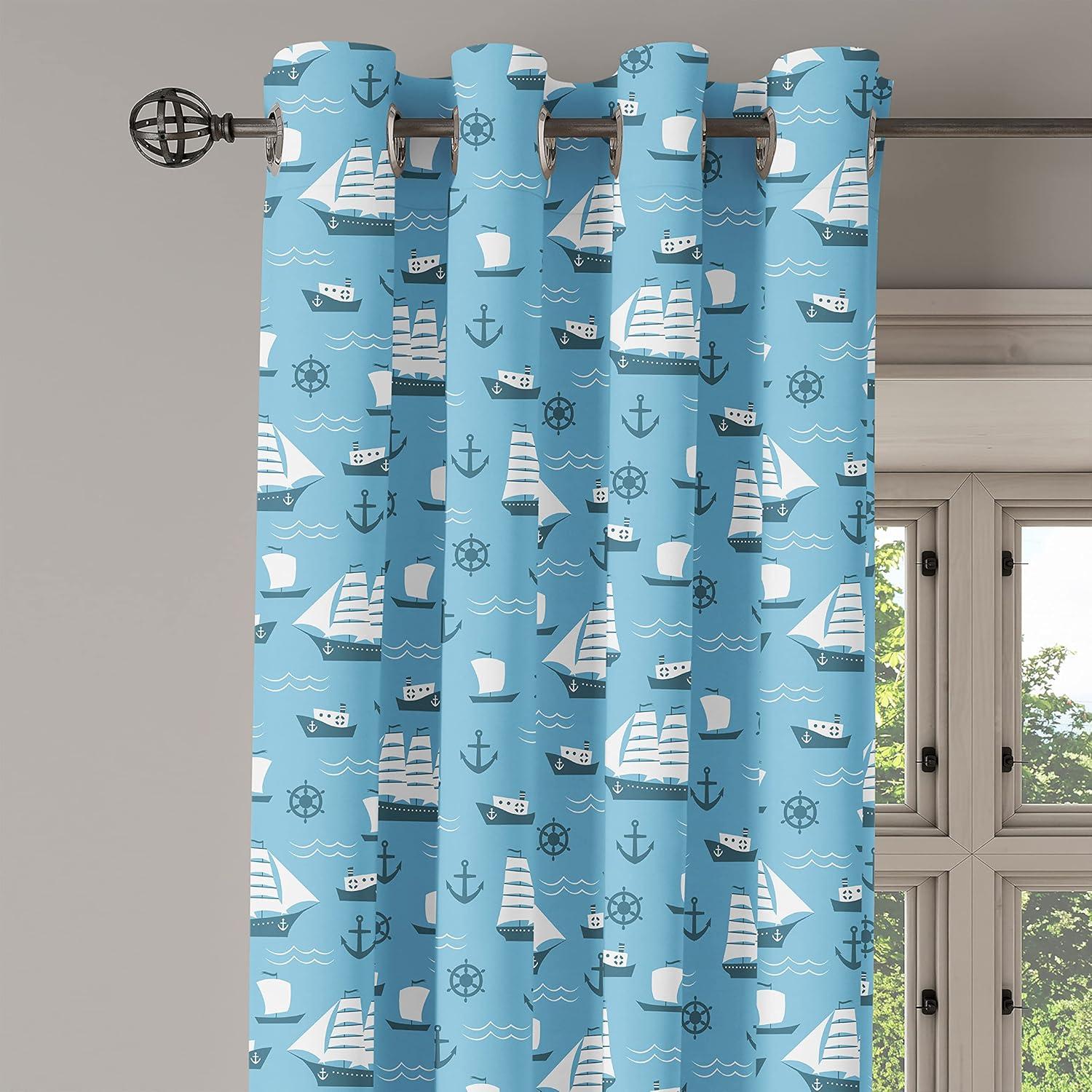 imageAmbesonne Retro Grommet Curtain Abstract Ornament with Vertical Wavy Lines Curvy Old Fashioned Geometrical Tile Decorative 2Panel Window Drapes for Bedroom Living Room 50quot x 96quot Taupe and BeigeBlue Pale Blue and White