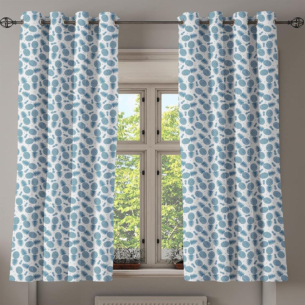 imageAmbesonne Retro Grommet Curtain Abstract Ornament with Vertical Wavy Lines Curvy Old Fashioned Geometrical Tile Decorative 2Panel Window Drapes for Bedroom Living Room 50quot x 96quot Taupe and BeigeBlue White