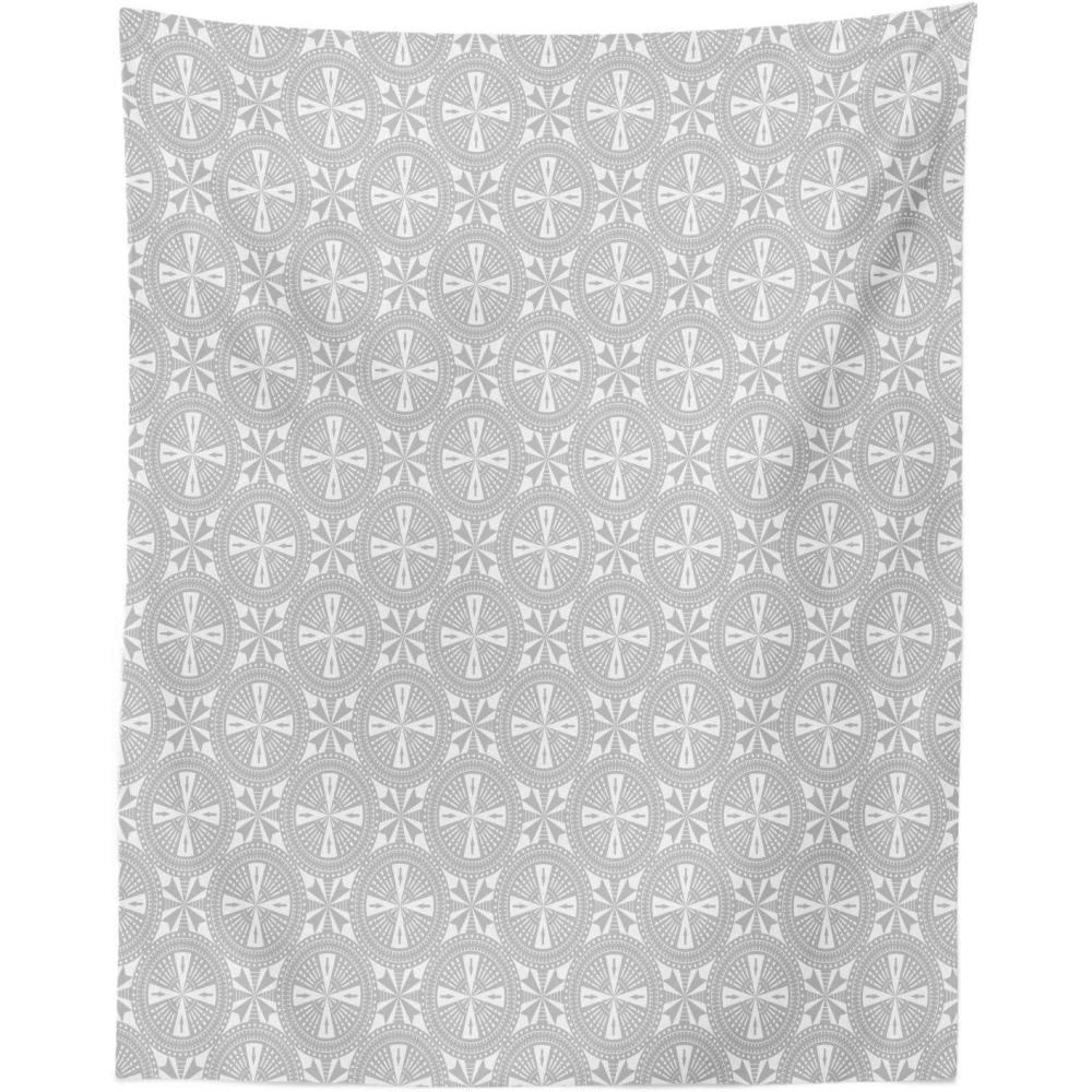 imageAmbesonne Neutral Tapestry Medallion Pattern of Various Geometric Shapes and Motifs Repetitive Pattern Fabric Wall Hanging Decor for Bedroom Living Room Dorm 30quot X 45quot Pale Taupe White68 X 88