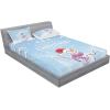 Ambesonne Christmas Fitted Sheet & Pillow Sham Set, Snowman in a Snowy Winter Day with Xmas Hat Frosty Noel Theme, Decorative Printed 2 Piece Bedding Decor Set, Full, White Blue