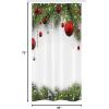 Ambesonne Christmas Stall Shower Curtain, Holiday Season Backdrop with Pine Leaves Ball Classic Design Print, Fabric Bathroom Decor Set with Hooks, 36″ W x 72″ L, Green Silver White