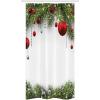Ambesonne Christmas Stall Shower Curtain, Holiday Season Backdrop with Pine Leaves Ball Classic Design Print, Fabric Bathroom Decor Set with Hooks, 36″ W x 72″ L, Green Silver White