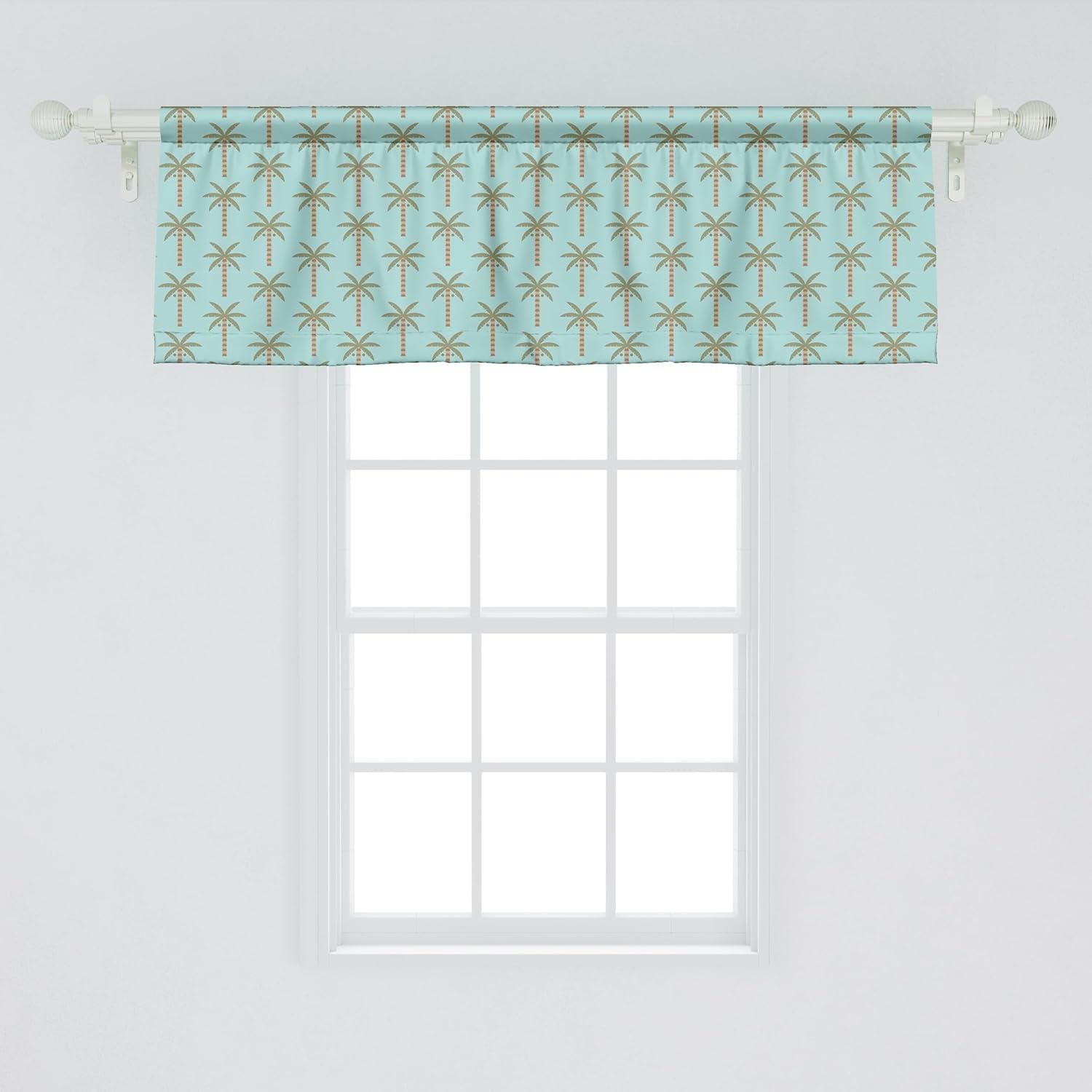 imageAmbesonne Geometric Window Valance Pack of 2 Modern Neutral Style Pattern of Abstract Ornamental Triangles Print Rod Pocket Curtain Valances for Kitchen Bedroom 42quot X 12quot Pale Sepia and WhiteBlue Slate Brown
