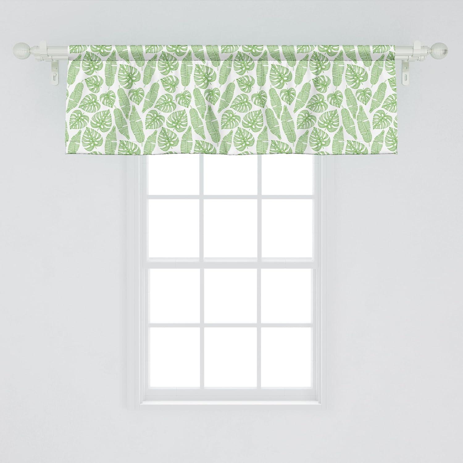 imageAmbesonne Geometric Window Valance Pack of 2 Modern Neutral Style Pattern of Abstract Ornamental Triangles Print Rod Pocket Curtain Valances for Kitchen Bedroom 42quot X 12quot Pale Sepia and WhiteLime Green White