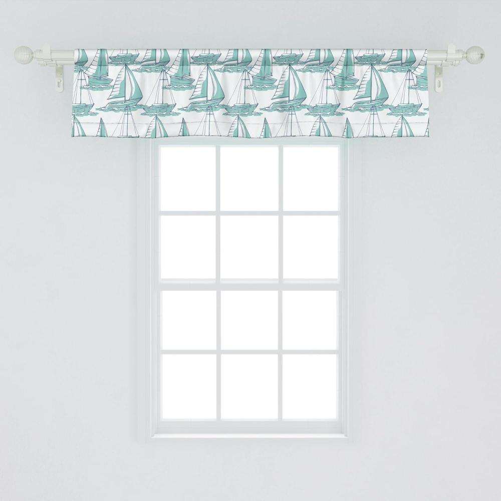 imageAmbesonne Abstract Window Valance Pack of 2 Simplistic Pattern of Hand Drawn Thin Line Whirlpool Circles in Neutral Tone Rod Pocket Curtain Valances for Kitchen Bedroom 42quot X 12quot Pale Taupe WhiteSeafoam Dark Sky Blue