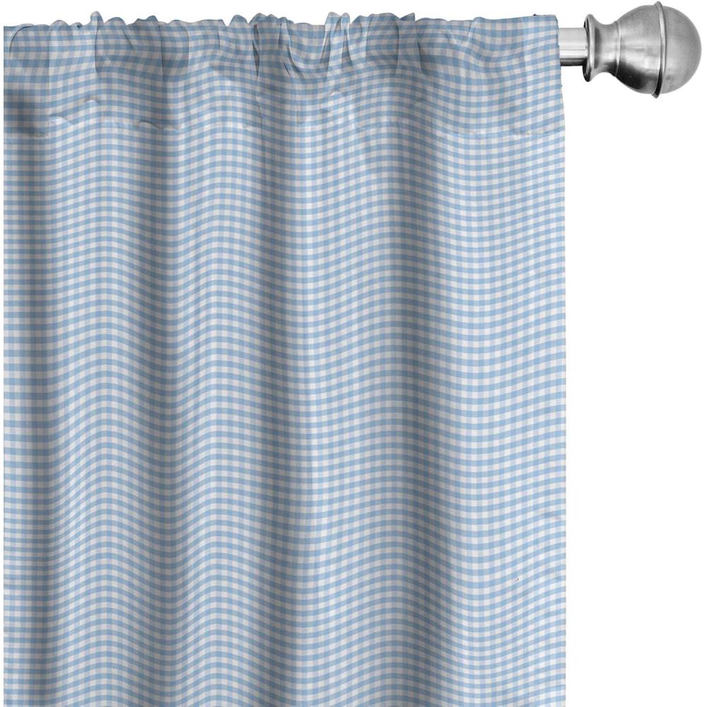 imageAmbesonne Checkered Curtains Little Squares and Stripes Pastel Color Gingham Repeating Rows Vintage Tile Window Treatments 2 Panel Set for Living Room Bedroom Pair of  28quot x 95quot Light Blue