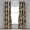 Ambesonne Autumn Leaves Grommet Curtain, Neutral Colors Boho Vintage Design Leafy Artwork Fall Themed Print, Decorative 2-Panel Window Drapes for Bedroom Living Room, 50″ x 84″, Dark Khaki Lime Green(Pale Orange Dimgray and Beige)