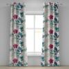 Ambesonne Autumn Leaves Grommet Curtain, Neutral Colors Boho Vintage Design Leafy Artwork Fall Themed Print, Decorative 2-Panel Window Drapes for Bedroom Living Room, 50″ x 84″, Dark Khaki Lime Green(Eggshell Magenta Seafoam)