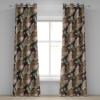 Ambesonne Autumn Leaves Grommet Curtain, Neutral Colors Boho Vintage Design Leafy Artwork Fall Themed Print, Decorative 2-Panel Window Drapes for Bedroom Living Room, 50″ x 84″, Dark Khaki Lime Green(Pale Rose Dark Khaki)