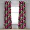 Ambesonne Autumn Leaves Grommet Curtain, Neutral Colors Boho Vintage Design Leafy Artwork Fall Themed Print, Decorative 2-Panel Window Drapes for Bedroom Living Room, 50″ x 84″, Dark Khaki Lime Green(Magenta Laurel Green)