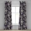 Ambesonne Autumn Leaves Grommet Curtain, Neutral Colors Boho Vintage Design Leafy Artwork Fall Themed Print, Decorative 2-Panel Window Drapes for Bedroom Living Room, 50″ x 84″, Dark Khaki Lime Green(Dark Purple and Pale Tan)