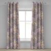 Ambesonne Autumn Leaves Grommet Curtain, Neutral Colors Boho Vintage Design Leafy Artwork Fall Themed Print, Decorative 2-Panel Window Drapes for Bedroom Living Room, 50″ x 84″, Dark Khaki Lime Green(Pale Lilac Mustard)