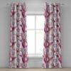 Ambesonne Autumn Leaves Grommet Curtain, Neutral Colors Boho Vintage Design Leafy Artwork Fall Themed Print, Decorative 2-Panel Window Drapes for Bedroom Living Room, 50″ x 84″, Dark Khaki Lime Green(Magenta Pale Lilac Cream)