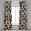Ambesonne Autumn Leaves Grommet Curtain, Neutral Colors Boho Vintage Design Leafy Artwork Fall Themed Print, Decorative 2-Panel Window Drapes for Bedroom Living Room, 50″ x 84″, Dark Khaki Lime Green(Ginger Chocolate White)
