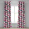 Ambesonne Autumn Leaves Grommet Curtain, Neutral Colors Boho Vintage Design Leafy Artwork Fall Themed Print, Decorative 2-Panel Window Drapes for Bedroom Living Room, 50″ x 84″, Dark Khaki Lime Green(Hot Pink Fern Green)