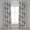 Ambesonne Autumn Leaves Grommet Curtain, Neutral Colors Boho Vintage Design Leafy Artwork Fall Themed Print, Decorative 2-Panel Window Drapes for Bedroom Living Room, 50″ x 84″, Dark Khaki Lime Green(Taupe Grey Off White)