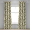 Ambesonne Autumn Leaves Grommet Curtain, Neutral Colors Boho Vintage Design Leafy Artwork Fall Themed Print, Decorative 2-Panel Window Drapes for Bedroom Living Room, 50″ x 84″, Dark Khaki Lime Green(Pistachio Green and Eggshell)