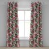 Ambesonne Autumn Leaves Grommet Curtain, Neutral Colors Boho Vintage Design Leafy Artwork Fall Themed Print, Decorative 2-Panel Window Drapes for Bedroom Living Room, 50″ x 84″, Dark Khaki Lime Green(Pale Pink and Olive Green)