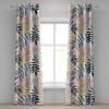 Ambesonne Autumn Leaves Grommet Curtain, Neutral Colors Boho Vintage Design Leafy Artwork Fall Themed Print, Decorative 2-Panel Window Drapes for Bedroom Living Room, 50″ x 84″, Dark Khaki Lime Green(Coral Dark Yellow White)