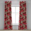 Ambesonne Autumn Leaves Grommet Curtain, Neutral Colors Boho Vintage Design Leafy Artwork Fall Themed Print, Decorative 2-Panel Window Drapes for Bedroom Living Room, 50″ x 84″, Dark Khaki Lime Green(Dark Coral and Tan)