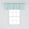 Ambesonne Geometric Window Valance Pack of 2, Modern Neutral Style Pattern of Abstract Ornamental Triangles Print, Rod Pocket Curtain Valances for Kitchen Bedroom, 42″ X 12″, Pale Sepia and White(Dark Green Turquoise)