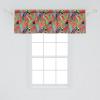 Ambesonne Geometric Window Valance Pack of 2, Modern Neutral Style Pattern of Abstract Ornamental Triangles Print, Rod Pocket Curtain Valances for Kitchen Bedroom, 42″ X 12″, Pale Sepia and White(Dark Salmon Multicolor)
