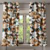 Ambesonne Autumn Leaves Grommet Curtain, Neutral Colors Boho Vintage Design Leafy Artwork Fall Themed Print, Decorative 2-Panel Window Drapes for Bedroom Living Room, 50″ x 84″, Dark Khaki Lime Green(Ginger Chocolate White)