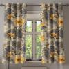 Ambesonne Autumn Leaves Grommet Curtain, Neutral Colors Boho Vintage Design Leafy Artwork Fall Themed Print, Decorative 2-Panel Window Drapes for Bedroom Living Room, 50″ x 84″, Dark Khaki Lime Green(Pale Orange Dimgray and Beige)