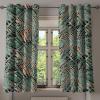Ambesonne Autumn Leaves Grommet Curtain, Neutral Colors Boho Vintage Design Leafy Artwork Fall Themed Print, Decorative 2-Panel Window Drapes for Bedroom Living Room, 50″ x 84″, Dark Khaki Lime Green(Camel Peacock Green Black)
