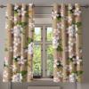 Ambesonne Autumn Leaves Grommet Curtain, Neutral Colors Boho Vintage Design Leafy Artwork Fall Themed Print, Decorative 2-Panel Window Drapes for Bedroom Living Room, 50″ x 84″, Dark Khaki Lime Green(Forest Green Camel Rose)