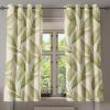 Ambesonne Autumn Leaves Grommet Curtain, Neutral Colors Boho Vintage Design Leafy Artwork Fall Themed Print, Decorative 2-Panel Window Drapes for Bedroom Living Room, 50″ x 84″, Dark Khaki Lime Green(Pistachio Green and Eggshell)