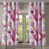Ambesonne Autumn Leaves Grommet Curtain, Neutral Colors Boho Vintage Design Leafy Artwork Fall Themed Print, Decorative 2-Panel Window Drapes for Bedroom Living Room, 50″ x 84″, Dark Khaki Lime Green(Magenta Pale Lilac Cream)