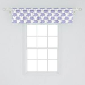 Ambesonne Abstract Window Valance Pack of 2, Simplistic Pattern of Hand Drawn Thin Line Whirlpool Circles in Neutral Tone, Rod Pocket Curtain Valances for Kitchen Bedroom, 42″ X 12″, Pale Taupe White(Lavender Blue White)
