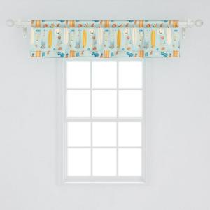 Ambesonne Abstract Window Valance Pack of 2, Simplistic Pattern of Hand Drawn Thin Line Whirlpool Circles in Neutral Tone, Rod Pocket Curtain Valances for Kitchen Bedroom, 42″ X 12″, Pale Taupe White(Pale Blue and Multicolor)