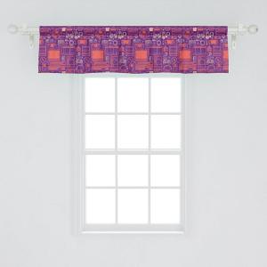 Ambesonne Abstract Window Valance Pack of 2, Simplistic Pattern of Hand Drawn Thin Line Whirlpool Circles in Neutral Tone, Rod Pocket Curtain Valances for Kitchen Bedroom, 42″ X 12″, Pale Taupe White(Purple Burnt Sienna)