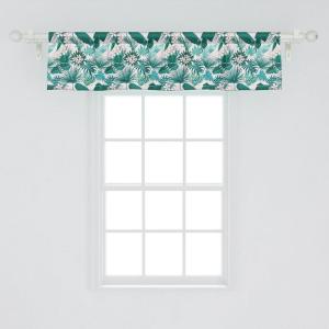 Ambesonne Abstract Window Valance Pack of 2, Simplistic Pattern of Hand Drawn Thin Line Whirlpool Circles in Neutral Tone, Rod Pocket Curtain Valances for Kitchen Bedroom, 42″ X 12″, Pale Taupe White(Teal Seafoam)