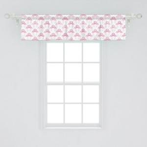 Ambesonne Abstract Window Valance Pack of 2, Simplistic Pattern of Hand Drawn Thin Line Whirlpool Circles in Neutral Tone, Rod Pocket Curtain Valances for Kitchen Bedroom, 42″ X 12″, Pale Taupe White(Pink and Pastel Pink)