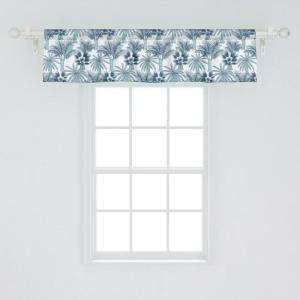 Ambesonne Abstract Window Valance Pack of 2, Simplistic Pattern of Hand Drawn Thin Line Whirlpool Circles in Neutral Tone, Rod Pocket Curtain Valances for Kitchen Bedroom, 42″ X 12″, Pale Taupe White(Dark Sky Blue Seafoam)
