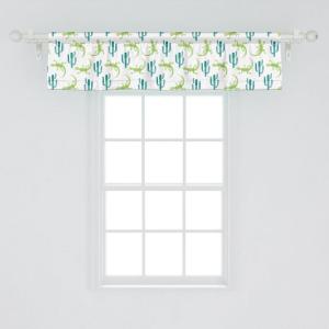 Ambesonne Abstract Window Valance Pack of 2, Simplistic Pattern of Hand Drawn Thin Line Whirlpool Circles in Neutral Tone, Rod Pocket Curtain Valances for Kitchen Bedroom, 42″ X 12″, Pale Taupe White(Sea Blue Lime Green)